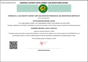 pnl ncdmb registration certificate